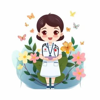 医生护士天使人物插画花海报素材背景 医生护士天使人物插画花海报素材背景