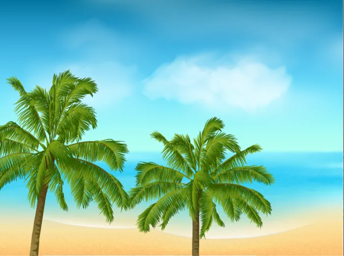 夏天海滩大海背景ai矢量模版下载