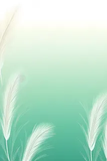 清新大气绿色芦苇羽毛背景