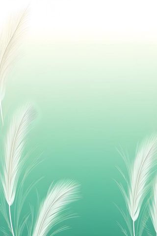 清新大气绿色芦苇羽毛背景