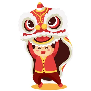 舞狮中秋节元素