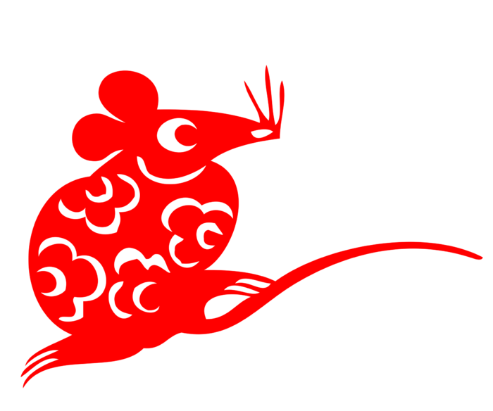 红色喜庆鼠年剪纸窗花新年快乐免扣PNG素材图片 (41)