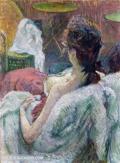 坐在沙发上的美女油画装饰画 坐在沙发上的美女油画装饰画