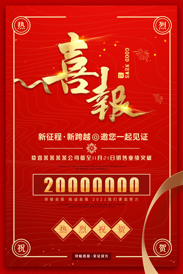 2022企业公司销售业绩年终大捷军令喜报PSD设计素材模板