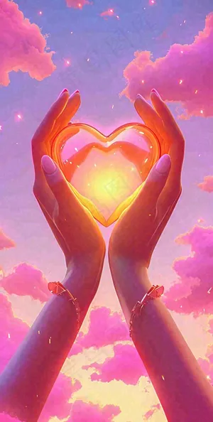 浪漫爱心情人节粉色爱情关爱