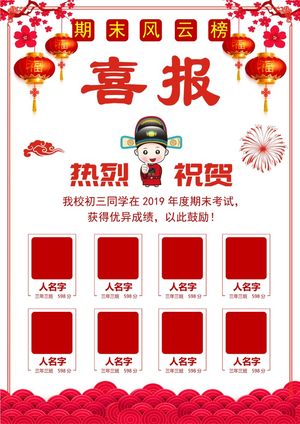 喜报战报海报贺喜光荣榜金榜题名预览图