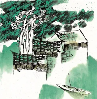 江南水乡之夏国画欣赏素材