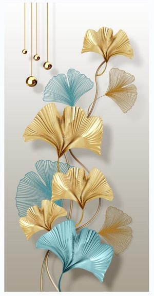 金色银杏叶玄关图片