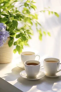 餐桌上的咖啡杯下午茶绿植阳光光影摄影图 餐桌上的咖啡杯下午茶绿植阳光光影摄影图