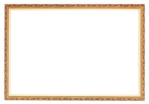 长方形欧式窄边金色相框素材
