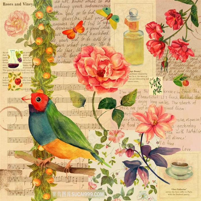 唯美水彩绘画春季主题