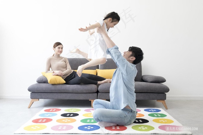 商务男士 小女孩 幸福家庭 温馨家庭 全家福 一家三口 温馨 职业女性