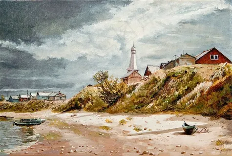 海岸风景油画写生图片 海岸风景油画写生图片