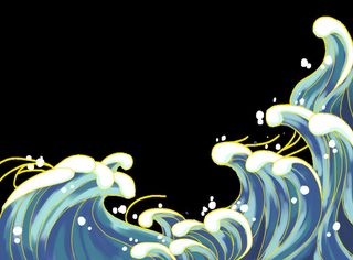 中国风国潮插画海浪波浪背景装饰浪花图案元素