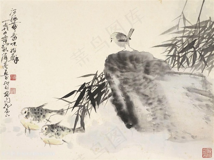 水墨竹子荷叶艺术挂画装饰画