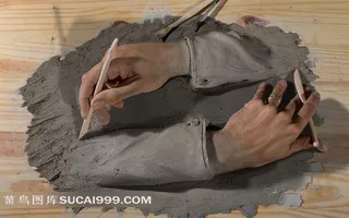 手雕刻手创意视觉图像