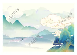 山水画背景高清