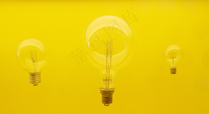 电灯泡黄色背景图片