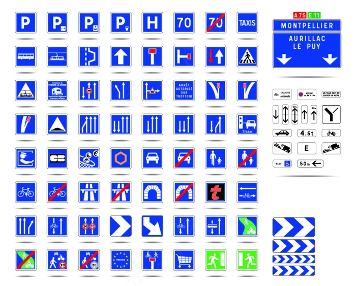 禁止，警告交通路标，停车，禁止入内，指向标，标识牌。