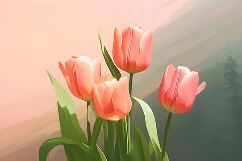 唯美淡雅清新郁金香背景