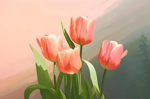 唯美淡雅清新郁金香背景