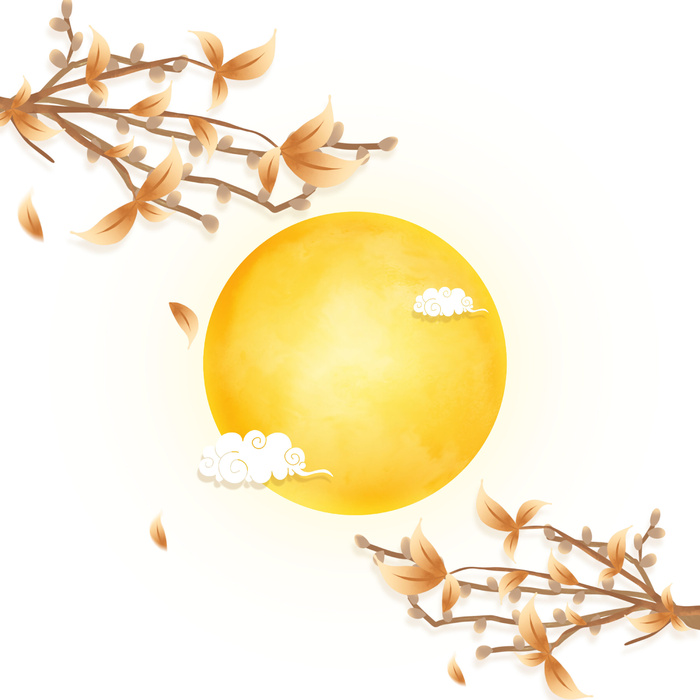 中秋节月亮桃花背景psd模版下载