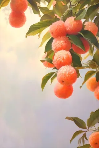 水果荔枝国风绘画