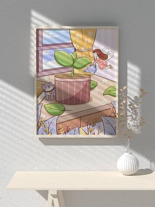 绿色创意公益植树节卡通312保护环境宣传插画