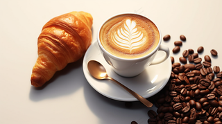 咖啡拉花下午茶摄影图