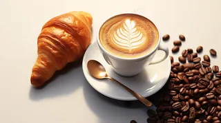 咖啡拉花下午茶摄影图