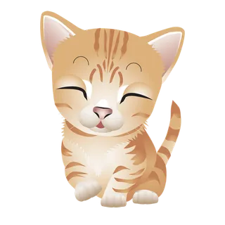 小猫橘色卡通