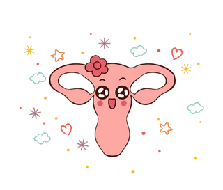 健康卵巢卡通插画