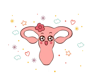 健康卵巢卡通插画
