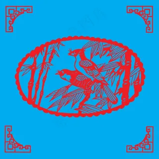 鸟剪纸 剪纸风元素