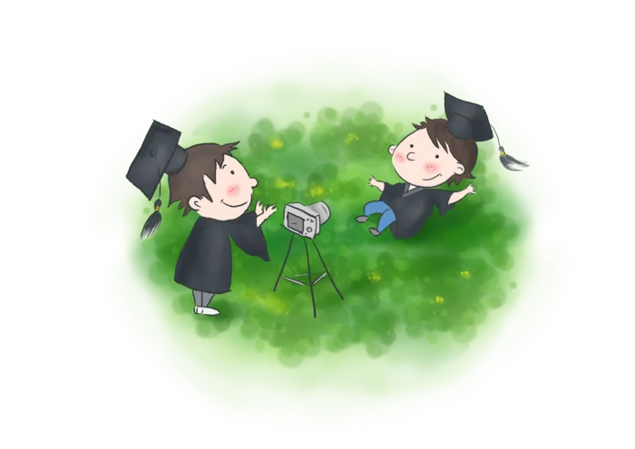 手绘卡通博士学士素材 毕业季素材4
