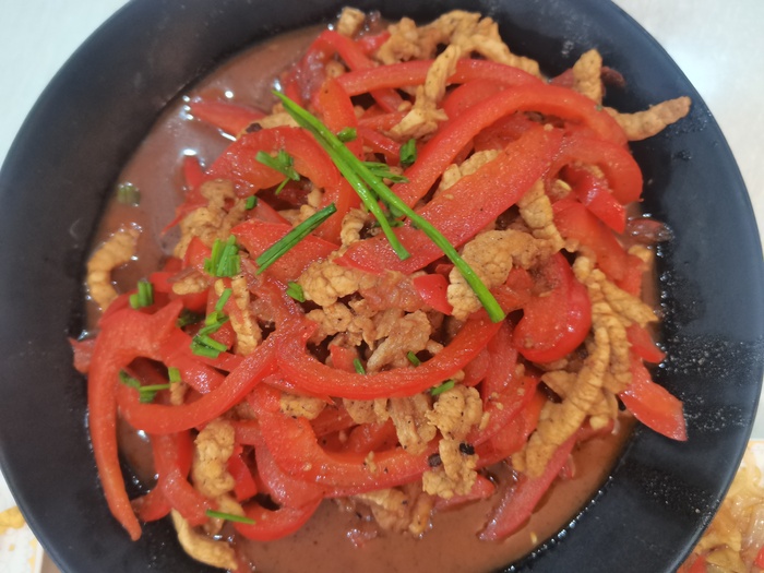 甜椒肉丝红椒肉丝菜品菜品实拍图片