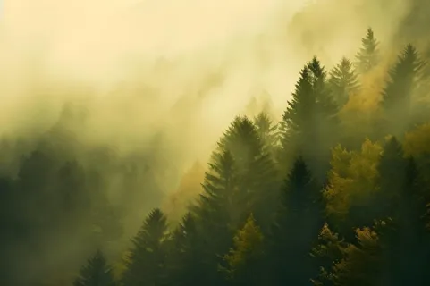 丛林树木黄色意境背景