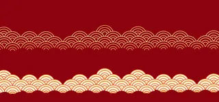 中国风古典传统图案边框纹理祥云灯笼装饰线条PSD背景素材