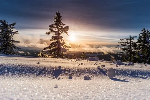 黄昏下的雪景 黄昏下的雪景