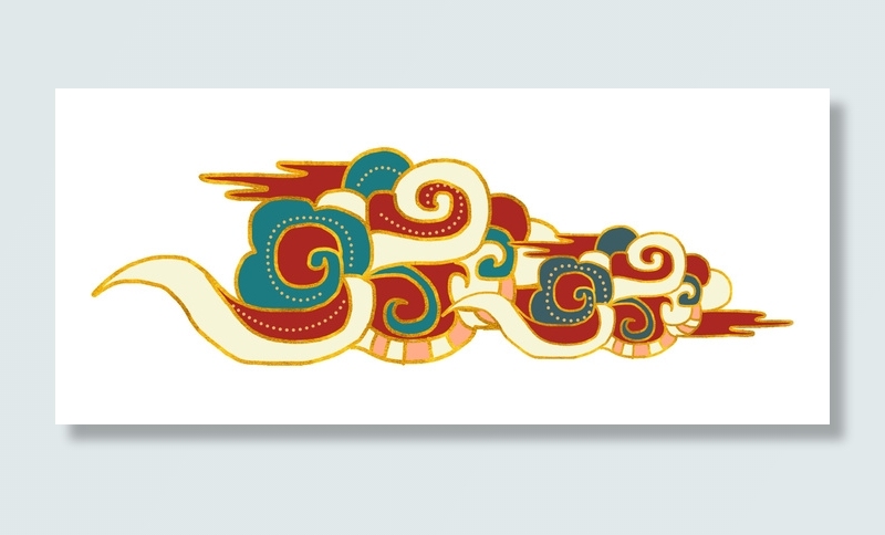 中国风中式国潮敦煌云纹祥云插画图案云朵云彩元素PSDAI设计素材psd模版下载
