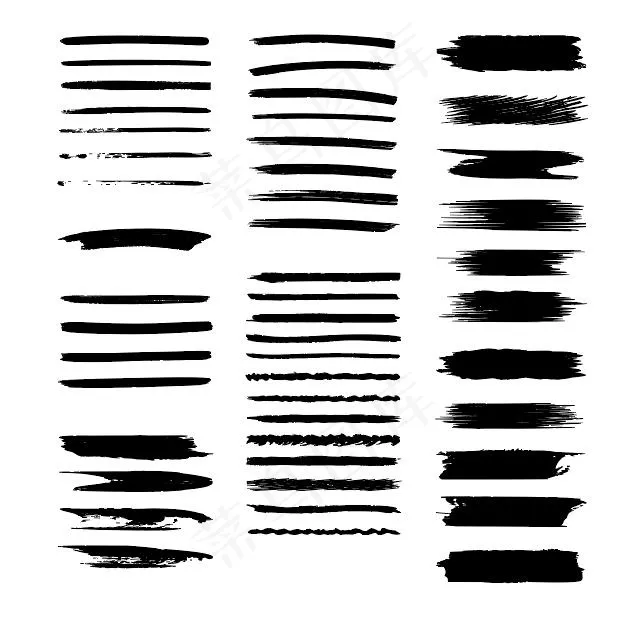 笔触 毛笔 笔画ai矢量模版下载