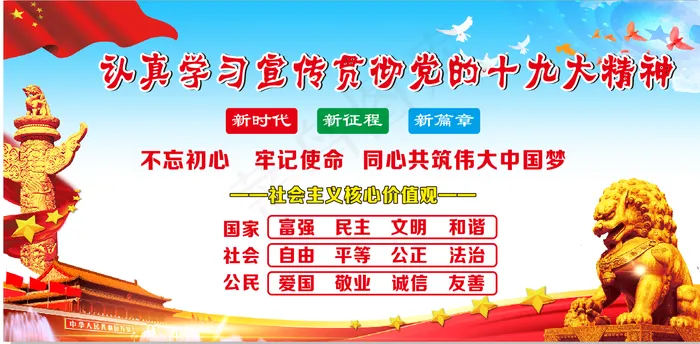 党建  *核心价值观cdr矢量模版下载