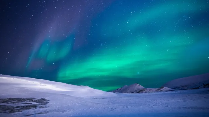 高清唯美天空夜空雪景
