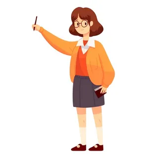 教师女孩拿着笔免抠