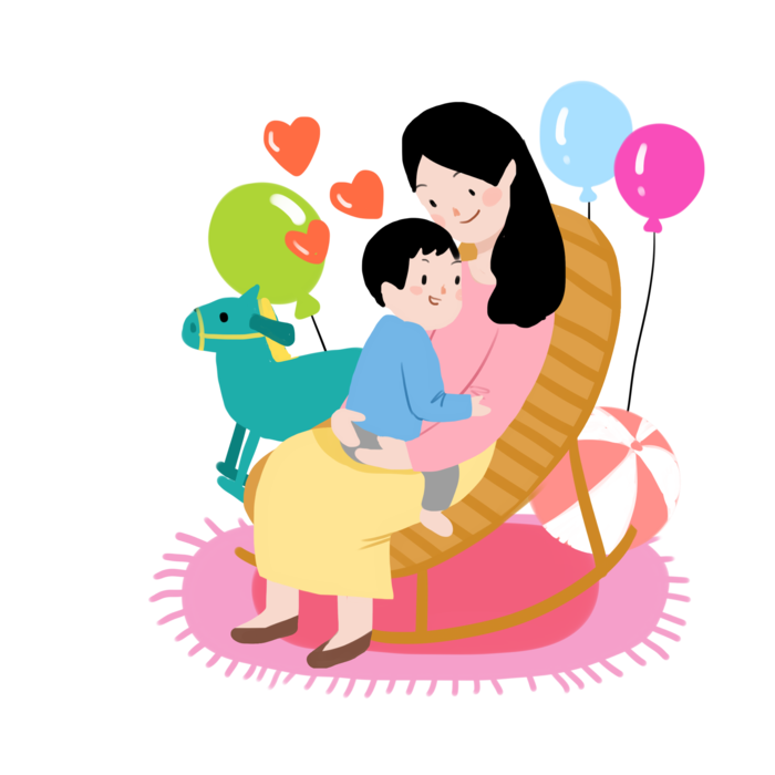 木马玩具剪贴画儿童节幼儿园插画