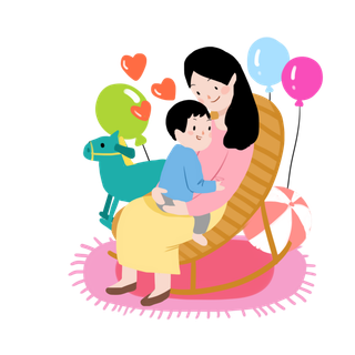 木马玩具剪贴画儿童节幼儿园插画