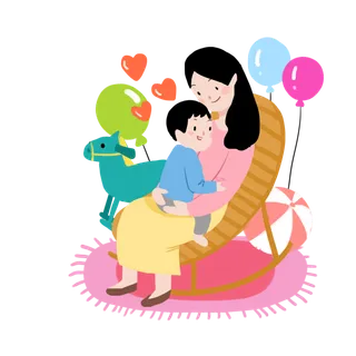 木马玩具剪贴画儿童节幼儿园插画