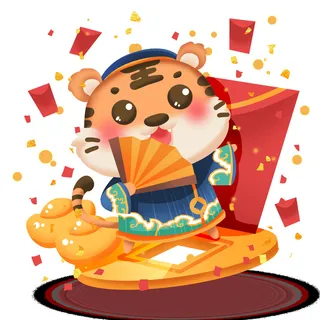 可爱2022年虎年吉祥物卡通形象新年海报元素AI矢量图PSD分层设计素材