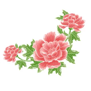 手绘国潮中国风古典牡丹花国花花卉装饰图案PSD设计素材