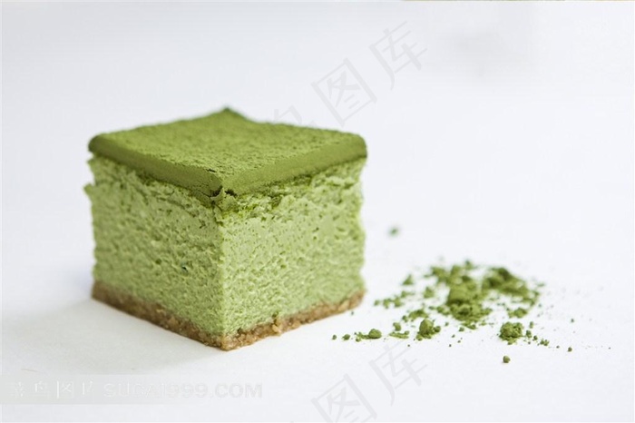 美味抹茶蛋糕摄影高清素材